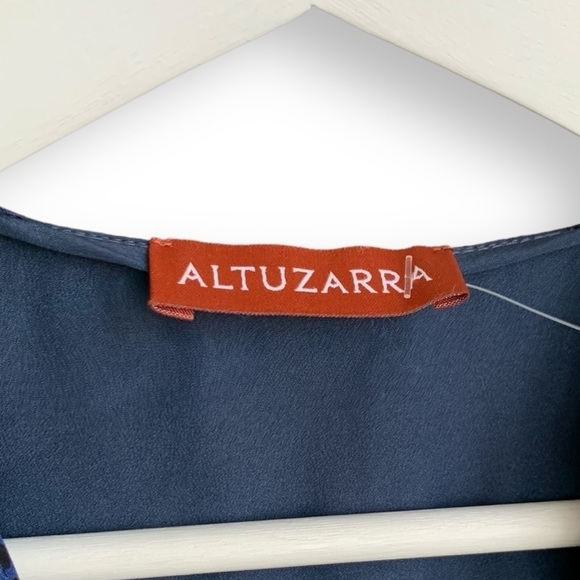 Altuzarra Mila Dress 36 Silk Asymmetric Ruched Long Sleeve Printed Midi Dress - Picture 14 of 16